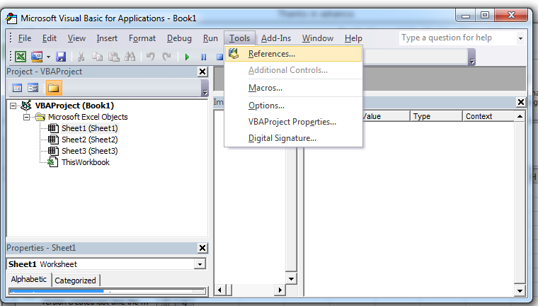 VBA Tools References