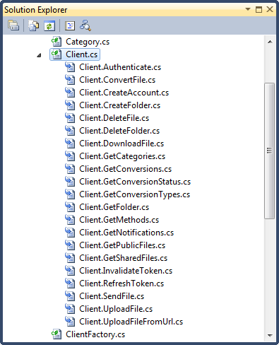Visual Studio Client view